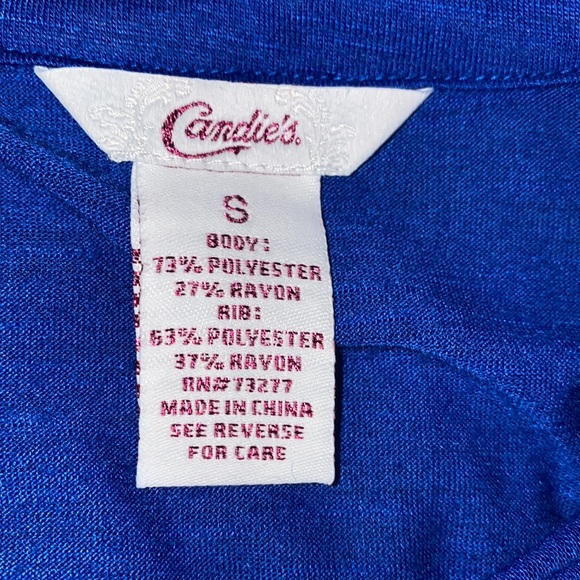 Candie's Royal Blue Button-Up Blouse - Size Small - Picture 4 of 4